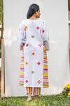 Shop_PRACHI KAMAT_Multi Color Cotton Linen Printed Portuguese Folk Stripe Round Kurta And Pant Set _at_Aza_Fashions