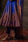Buy_Saundh_Blue Anarkali Georgette Silk Print Abstract Round Neck Afina Pant Set_Online_at_Aza_Fashions