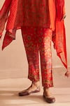 Buy_Saundh_Red Kurta natural Crepe Print Floral Mandala V Neck Nadiya Abstract Pant Set _Online_at_Aza_Fashions