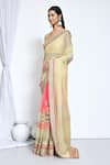 Buy_Nazaakat by Samara Singh_Beige Saree Lycra Embroidery Mirror With Running Blouse_Online_at_Aza_Fashions