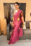 Buy_Leela By A_Multi Color Chanderi Ghungroo Border Embellished Pre-draped Saree Set _at_Aza_Fashions