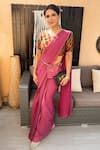 Leela By A_Multi Color Chanderi Ghungroo Border Embellished Pre-draped Saree Set _Online