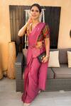 Buy_Leela By A_Multi Color Chanderi Print Ghungroo Border Embellished Pre-draped Saree Set _Online