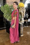 Shop_Leela By A_Multi Color Chanderi Ghungroo Border Embellished Pre-draped Saree Set _at_Aza_Fashions