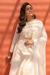 Shop_Leela By A_Ivory Chanderi, Organza, Linen Sequins Round Ghungroo Embellished Anarkali Set 