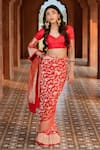 Buy_Amaara_Red Pure Katan Silk Hand Woven Floral Banarasi Saree With Running Blouse _at_Aza_Fashions