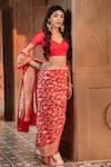 Shop_Amaara_Red Pure Katan Silk Hand Woven Floral Banarasi Saree With Running Blouse _at_Aza_Fashions