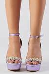 Buy_Papa Don't Preach Accessories_Purple Beads, Pearls Dandelion Twinkle Embellished Platform Block Heels _at_Aza_Fashions