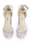 Shop_Papa Don't Preach Accessories_Purple Beads, Pearls Dandelion Twinkle Embellished Platform Block Heels _at_Aza_Fashions