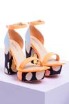 Buy_Papa Don't Preach Accessories_Orange Color Block Heels _at_Aza_Fashions