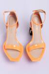 Shop_Papa Don't Preach Accessories_Orange Color Block Heels _at_Aza_Fashions