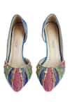 Buy_Papa Don't Preach Accessories_Blue Glass Cut Bead Midnights Babe Embroidered Stiletto Pumps_Online_at_Aza_Fashions