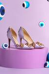 Buy Papa Don't Preach Accessories Purple Crystals, Pearls Very Peri Embroidered Pumps at Aza Fashions Buy_Papa Don't Preach Accessories_Purple Crystals, Pearls Very Peri Embroidered Pumps _at_Aza_Fashions