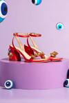 Buy_Papa Don't Preach Accessories_Red Crystal Stone Embellished Block Heels _at_Aza_Fashions