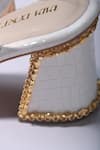 Buy_Papa Don't Preach Accessories_White Glass Cut Bead Embellished Block Heels _Online_at_Aza_Fashions