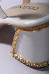Shop_Papa Don't Preach Accessories_White Glass Cut Bead Embellished Block Heels _Online_at_Aza_Fashions