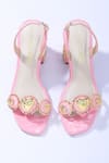 Buy_Papa Don't Preach Accessories_Pink Glass Cut Bead Le Macaron Embellished Block Heels _at_Aza_Fashions