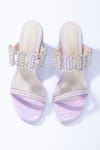 Buy_Papa Don't Preach Accessories_Purple Bead Sugar Tabs Embellished Block Heels _at_Aza_Fashions