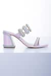 Shop_Papa Don't Preach Accessories_Purple Bead Sugar Tabs Embellished Block Heels _at_Aza_Fashions