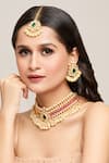 Buy_Moh-Maya by Disha Khatri_Multi Color Stone Pearl Embellished Necklace Set _at_Aza_Fashions