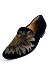 Buy_Rohit Bal_Black Floral Sequin Embroidered Shoes _at_Aza_Fashions
