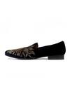 Shop_Rohit Bal_Black Floral Sequin Embroidered Shoes _at_Aza_Fashions