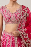 Shop_Anushree Reddy_Pink Organza Embroidery Zardozi V Maha Gulbahar Bridal Lehenga Set  _Online_at_Aza_Fashions