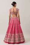 Shop_Anushree Reddy_Pink Organza Embroidery Zardozi V Maha Gulbahar Bridal Lehenga Set  _at_Aza_Fashions