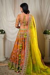 SHASHANK ARYA_Yellow Organza Embroidered Floral Leaf Resham Lehenga Blouse Set _Online_at_Aza_Fashions