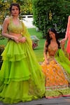 SHASHANK ARYA_Green Organza Embroidered Sequin Round Zari Blouse Lehenga Set _at_Aza_Fashions