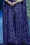 Nirmooha_Purple Crepe Embroidery Cutdana Geometric Flared Pant _Online_at_Aza_Fashions