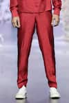 Nirmooha_Red Crepe Plain Tapered Pant _Online_at_Aza_Fashions