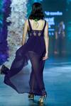 Shop_Nirmooha_Purple Georgette Embellished Lace V Neck Chantilly Corset Gown _at_Aza_Fashions