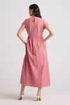 Shop_Chandrima_Pink Kala  Lining 100% Blossom Cutwork Midi Dress _at_Aza_Fashions