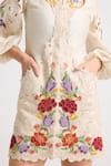 Buy_Chandrima_Ivory Chanderi Applique Embroidered Floral Neck Dress _Online_at_Aza_Fashions