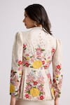 Shop_Chandrima_Ivory Chanderi Embroidered Floral V Neck Jacket _at_Aza_Fashions