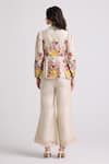 Chandrima_Ivory Chanderi Embroidered Floral V Neck Jacket _Online_at_Aza_Fashions