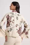 Shop_Chandrima_Ivory Kala Cotton Embroidered Cords Collar Floral Jacket _at_Aza_Fashions