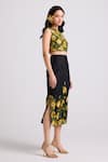 Buy_Chandrima_Black Chanderi Embroidery Sunflower Skirt _Online_at_Aza_Fashions