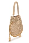 Shop_Beau Monde_Gold Cutdana Embellished Potli _at_Aza_Fashions