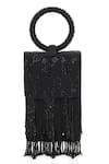 Buy Beau Monde Black Crystal Nora Embellished Clutch With Sling Chain Online at Aza Fashions Buy_Beau Monde_Black Crystal Nora Embellished Clutch With Sling Chain _Online_at_Aza_Fashions