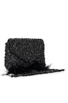 Shop Beau Monde Black Crystal Amelia Embellished Clutch With Handle Online at Aza Fashions Shop_Beau Monde_Black Crystal Amelia Embellished Clutch With Handle _Online_at_Aza_Fashions