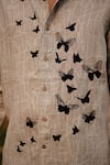 Shop_Linen Bloom_Beige 100% Linen Print Geometric Butterfly Embroidered Shirt _Online_at_Aza_Fashions