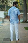 Shop_Linen Bloom_Blue 100% Linen Print Bali Vibe Shirt _at_Aza_Fashions