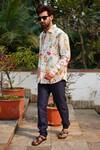 Shop_Linen Bloom_Multi Color 100% Linen Print Zulu Shirt _Online_at_Aza_Fashions