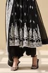 Meesa_Black Organza Embroidery Thread Midnight Bloom Anarkali Set  _Online_at_Aza_Fashions