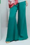 Buy_Studio Radical_Green Top Silk Applique Gardenia Boat Neck With Bootcut Pant _Online_at_Aza_Fashions