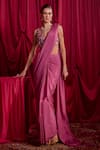 Buy_TYOHAR_Purple - Opada Silk Embroidered Resham Pre-draped Saree With Work _at_Aza_Fashions