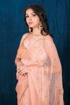 Shop_Saubhagya_Pink , Organza Sequins, Beads, Cut Floral Embroidered Saree With Blouse _Online_at_Aza_Fashions