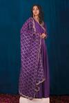 SAUBHAGYA_Purple Anarkali Opada Silk Hand Embroidery Zari V Neck With Dupatta _Online_at_Aza_Fashions